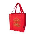 Tas van gerecycled polyester met verstevigde bodem 29L kleur rood weergave zeefdruk