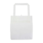 Tas van gerecycled polyester met verstevigde bodem 29L kleur wit tweede weergave achterkant