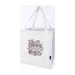Tas van gerecycled polyester met verstevigde bodem 29L kleur wit weergave zeefdruk