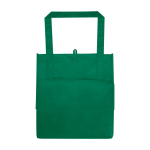 Tas van gerecycled polyester met verstevigde bodem 29L kleur groen tweede weergave achterkant