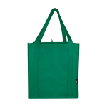 Tas van gerecycled polyester met verstevigde bodem 29L kleur groen derde weergave voorkant