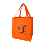 Tas van gerecycled polyester met verstevigde bodem 29L kleur oranje weergave zeefdruk