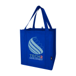 Tas van gerecycled polyester met verstevigde bodem 29L kleur koningsblauw weergave zeefdruk