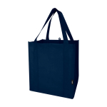 Tas van gerecycled polyester met verstevigde bodem 29L kleur marineblauw