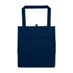 Tas van gerecycled polyester met verstevigde bodem 29L kleur marineblauw tweede weergave achterkant
