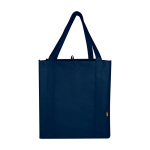 Tas van gerecycled polyester met verstevigde bodem 29L kleur marineblauw derde weergave voorkant