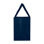 Tas van gerecycled polyester met verstevigde bodem 29L kleur marineblauw weergave zijkant