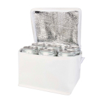 Koeltas van gerecycled non-woven materiaal voor 6 blikjes, 4L kleur wit