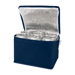 Koeltas van gerecycled non-woven materiaal voor 6 blikjes, 4L kleur marineblauw