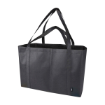 Extra grote handtas van gerecycled polyester met hengsels 65L kleur zwart