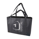 Extra grote handtas van gerecycled polyester met hengsels 65L kleur zwart weergave transfer printen