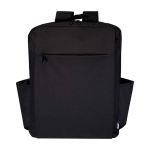 Rugzak van gerecycled polyester met laptopvak 15 inch kleur donkergrijs tweede weergave voorkant