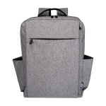 Rugzak van gerecycled polyester met laptopvak 15 inch kleur gemarmerd grijs tweede weergave voorkant