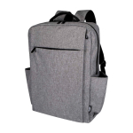Rugzak van gerecycled polyester met laptopvak 15 inch kleur gemarmerd grijs