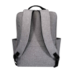 Rugzak van gerecycled polyester met laptopvak 15 inch kleur gemarmerd grijs tweede weergave achterkant