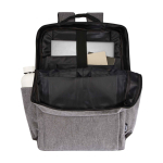 Rugzak van gerecycled polyester met laptopvak 15 inch kleur gemarmerd grijs tweede weergave