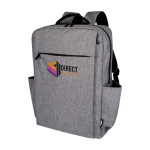 Rugzak van gerecycled polyester met laptopvak 15 inch kleur gemarmerd grijs weergave transfer printen