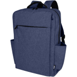 Rugzak van gerecycled polyester met laptopvak, bedrukt 15'' kleur gemarmerd blauw