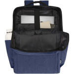Rugzak van gerecycled polyester met laptopvak, bedrukt 15'' kleur gemarmerd blauw tweede weergave