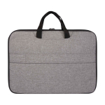 Laptoptas van gerecycled polyester met RPET-voering 2-in-1 kleur gemarmerd grijs tweede weergave achterkant