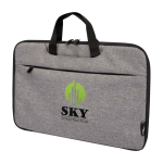 Laptoptas van gerecycled polyester met RPET-voering 2-in-1 kleur gemarmerd grijs weergave transfer printen