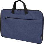 2-in-1 laptoptas van gerecycled polyester met RPET-voering kleur gemarmerd blauw