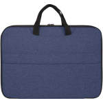 2-in-1 laptoptas van gerecycled polyester met RPET-voering kleur gemarmerd blauw tweede weergave achterkant