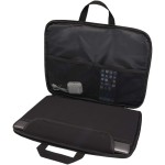 2-in-1 laptoptas van gerecycled polyester met RPET-voering kleur gemarmerd blauw tweede weergave