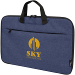 2-in-1 laptoptas van gerecycled polyester met RPET-voering kleur gemarmerd blauw weergave transfer printen