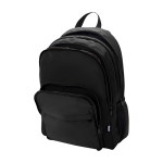 Laptoprugzak van gerecycled polyester met laptopvak 15 inch kleur zwart derde weergave
