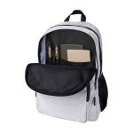 Laptoprugzak van gerecycled polyester met laptopvak 15 inch kleur grijs vierde weergave