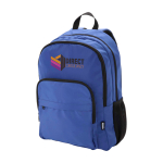 Laptoprugzak van gerecycled polyester met laptopvak 15 inch kleur koningsblauw weergave transfer printen
