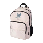 Laptoprugzak van gerecycled polyester met laptopvak 15 inch kleur ivoor weergave transfer printen