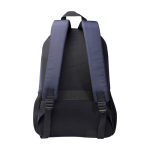 Laptoprugzak van gerecycled polyester met laptopvak 15 inch kleur marineblauw tweede weergave achterkant