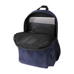 Laptoprugzak van gerecycled polyester met laptopvak 15 inch kleur marineblauw tweede weergave
