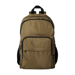 Laptoprugzak van gerecycled polyester met laptopvak 15 inch kleur donkergroen tweede weergave voorkant
