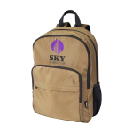Laptoprugzak van gerecycled polyester met laptopvak 15 inch kleur donkergroen weergave transfer printen