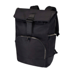 Reisrugzak met oprolbare bovenkant en vakken, laptopvak 15 inch kleur zwart