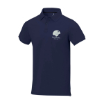 Polo met korte mouwen van katoen in piqué 200 g/m² Elevate Life kleur marineblauw weergave zeefdruk