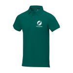 Polo met korte mouwen van katoen in piqué 200 g/m² Elevate Life kleur donkergroen weergave zeefdruk