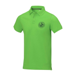 Polo met korte mouwen van katoen in piqué 200 g/m² Elevate Life kleur neon groen weergave zeefdruk
