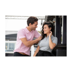 Polo met korte mouwen van katoen in piqué 200 g/m² Elevate Life kleur pastel blauw luxe weergave