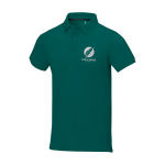 Polo met korte mouwen van katoen in piqué 200 g/m² Elevate Life kleur olijfgroen weergave zeefdruk