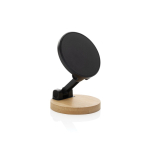 Magnetische telefoonhouder van gerecycled plastic en bamboe kleur zwart