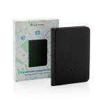 Traceerbare paspoorthouder met locatiebepaling via Apple FindMy kleur zwart weergave met doos