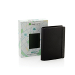 Portemonnee van polyester met tracker verbonden met Find My kleur zwart weergave met doos