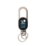 Sleutelhanger met oplaadbare locator compatibel met Find My kleur zwart met afdrukgebied