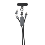 Kabel met milieuvriendelijk snoer voor mobiel met 3 oplaadpoorten kleur grijs tweede weergave