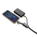 Kabel met milieuvriendelijk snoer voor mobiel met 3 oplaadpoorten kleur grijs zevende weergave
