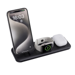 Magnetische 3-in-1 oplader met draadloos magnetisch laden 15W kleur zwart tweede weergave